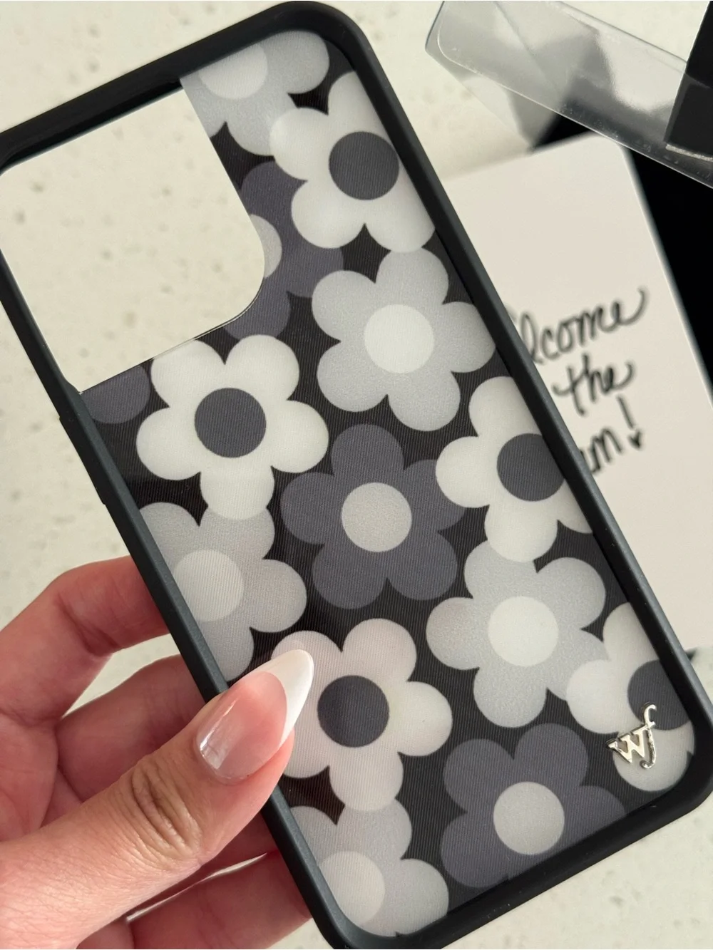 Wildflowers Black and White Floral iPhone Case - Daisy Pattern